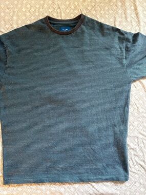 Beams Japan Men’s Long Sleeved T-Shirt in Electric Blue Stripe Size M NWOT